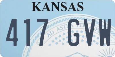 KS license plate 417GVW