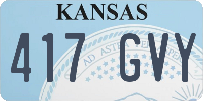 KS license plate 417GVY
