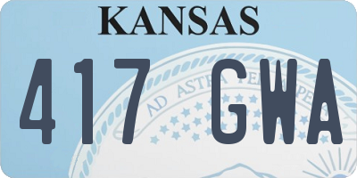 KS license plate 417GWA