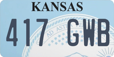 KS license plate 417GWB