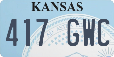 KS license plate 417GWC