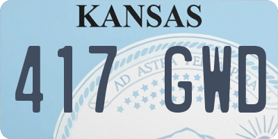 KS license plate 417GWD