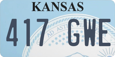 KS license plate 417GWE