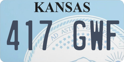 KS license plate 417GWF