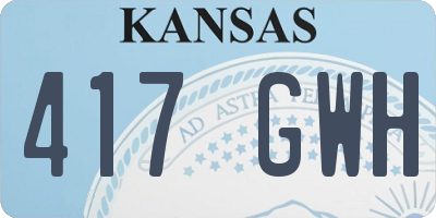 KS license plate 417GWH