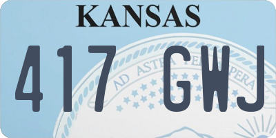 KS license plate 417GWJ