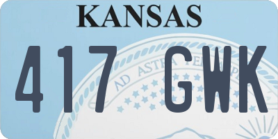 KS license plate 417GWK