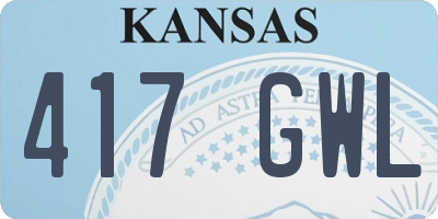 KS license plate 417GWL