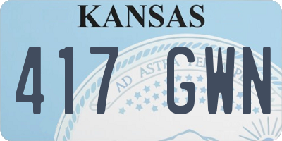 KS license plate 417GWN
