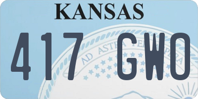 KS license plate 417GWO