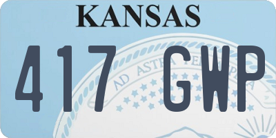 KS license plate 417GWP
