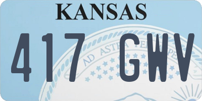 KS license plate 417GWV