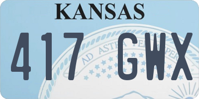KS license plate 417GWX