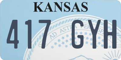 KS license plate 417GYH