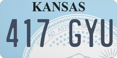 KS license plate 417GYU