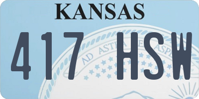 KS license plate 417HSW
