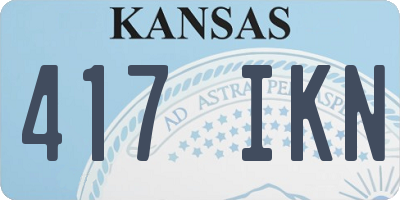 KS license plate 417IKN