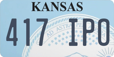 KS license plate 417IPO