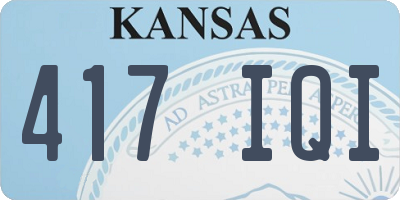 KS license plate 417IQI