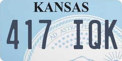 KS license plate 417IQK