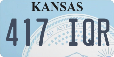 KS license plate 417IQR