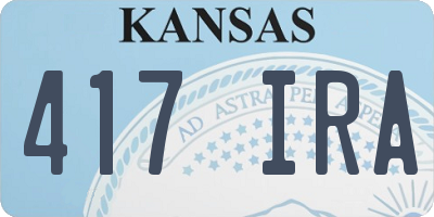 KS license plate 417IRA