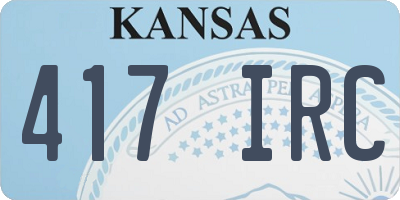 KS license plate 417IRC