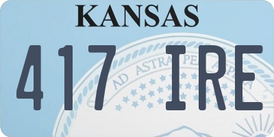 KS license plate 417IRE