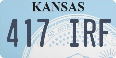 KS license plate 417IRF