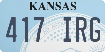 KS license plate 417IRG