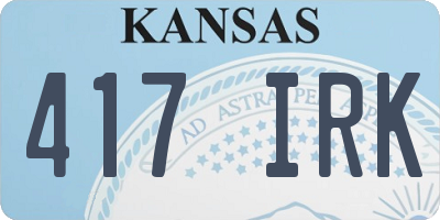 KS license plate 417IRK