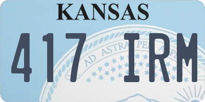 KS license plate 417IRM