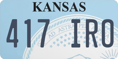 KS license plate 417IRO
