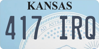 KS license plate 417IRQ