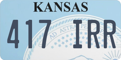 KS license plate 417IRR