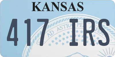 KS license plate 417IRS