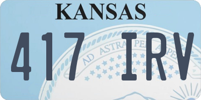 KS license plate 417IRV