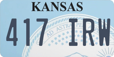KS license plate 417IRW