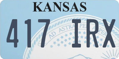 KS license plate 417IRX