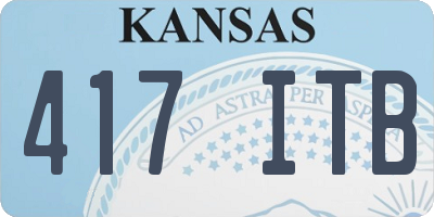 KS license plate 417ITB