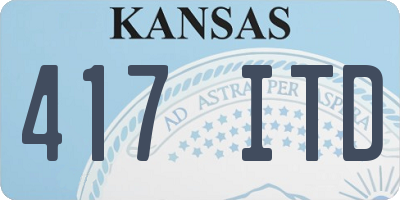 KS license plate 417ITD