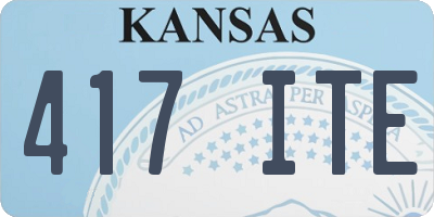 KS license plate 417ITE