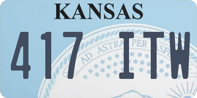 KS license plate 417ITW