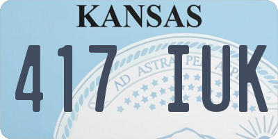 KS license plate 417IUK