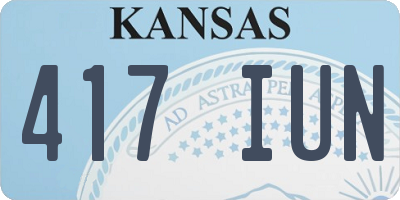 KS license plate 417IUN