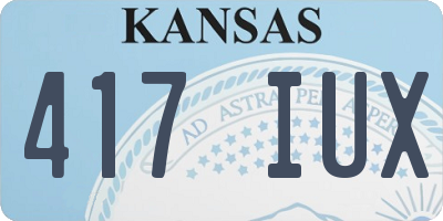 KS license plate 417IUX