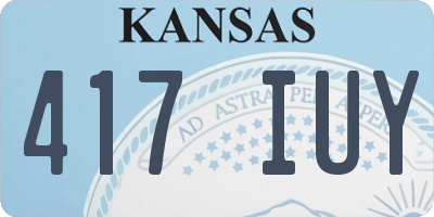 KS license plate 417IUY