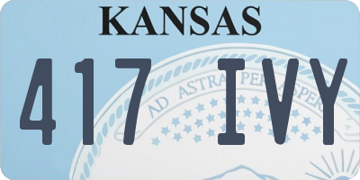 KS license plate 417IVY