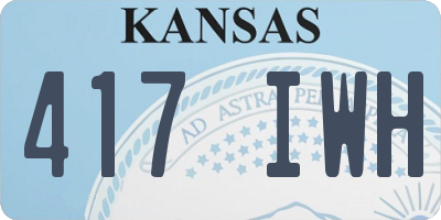 KS license plate 417IWH