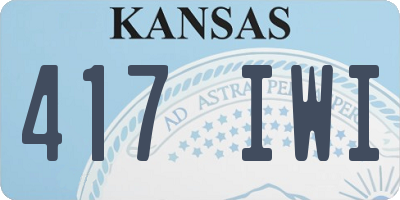 KS license plate 417IWI